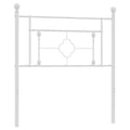 vidaXL Modern Metal Headboard, Robust Steel, Easy Assembly, White, Twin