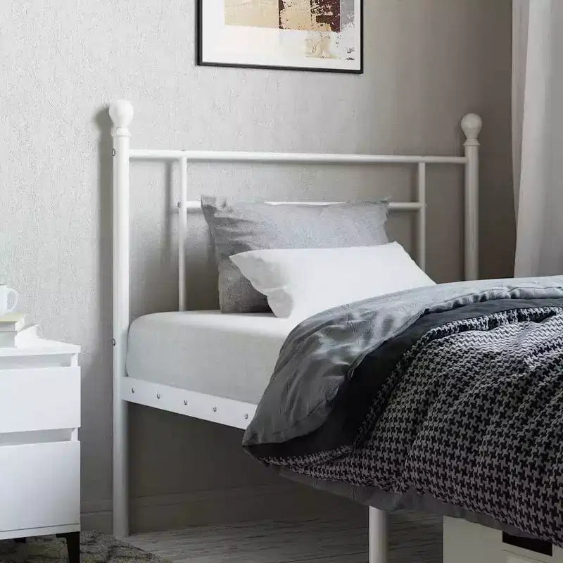 Tête de lit moderne XL en métal, acier robuste, montage facile, blanc, simple