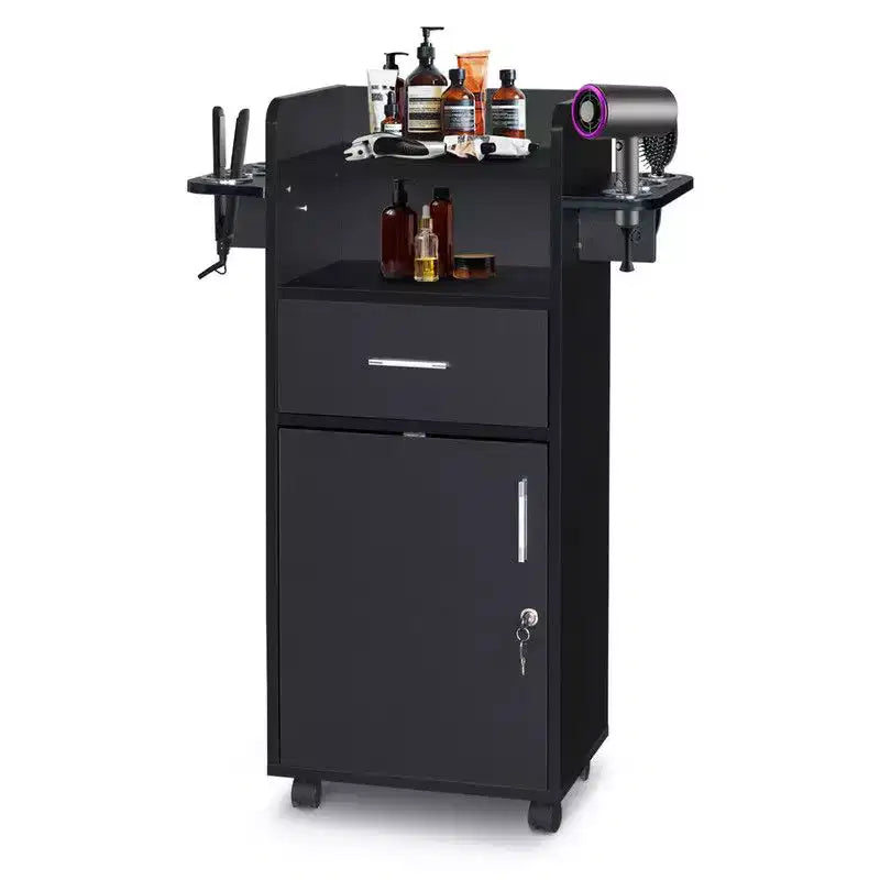 Karl Home Beauty Storage Trolley Salon Cart Black