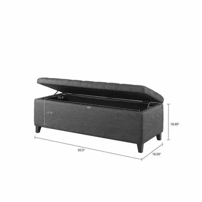 Banc de rangement multifonctionnel avec pouf rembourré à boutons capitonnés, tabouret repose-pieds, banc de lit, fermeture douce pour canapé, chambre, entrée