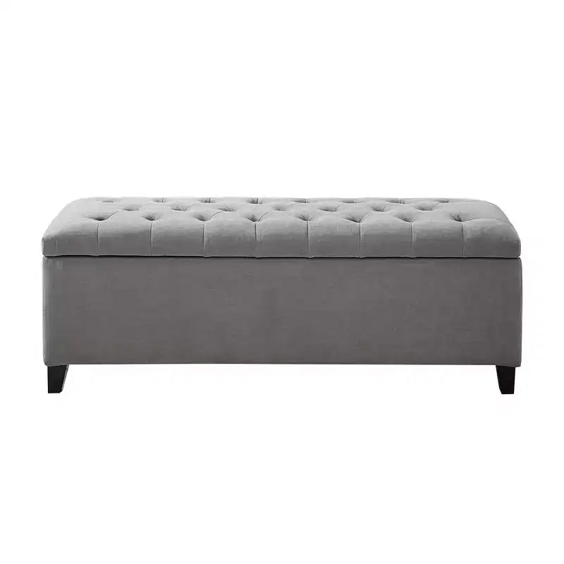 Banc de rangement multifonctionnel avec pouf rembourré à boutons capitonnés, tabouret repose-pieds, banc de lit, fermeture douce pour canapé, chambre, entrée