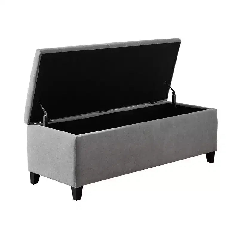 Banc de rangement multifonctionnel avec pouf rembourré à boutons capitonnés, tabouret repose-pieds, banc de lit, fermeture douce pour canapé, chambre, entrée