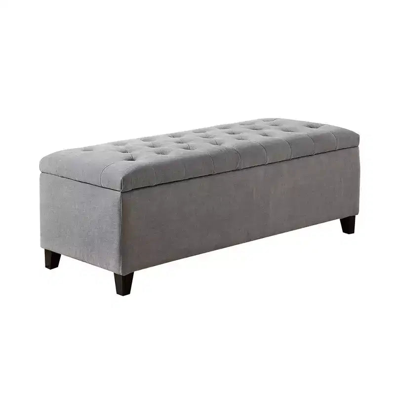 Banc de rangement multifonctionnel avec pouf rembourré à boutons capitonnés, tabouret repose-pieds, banc de lit, fermeture douce pour canapé, chambre, entrée