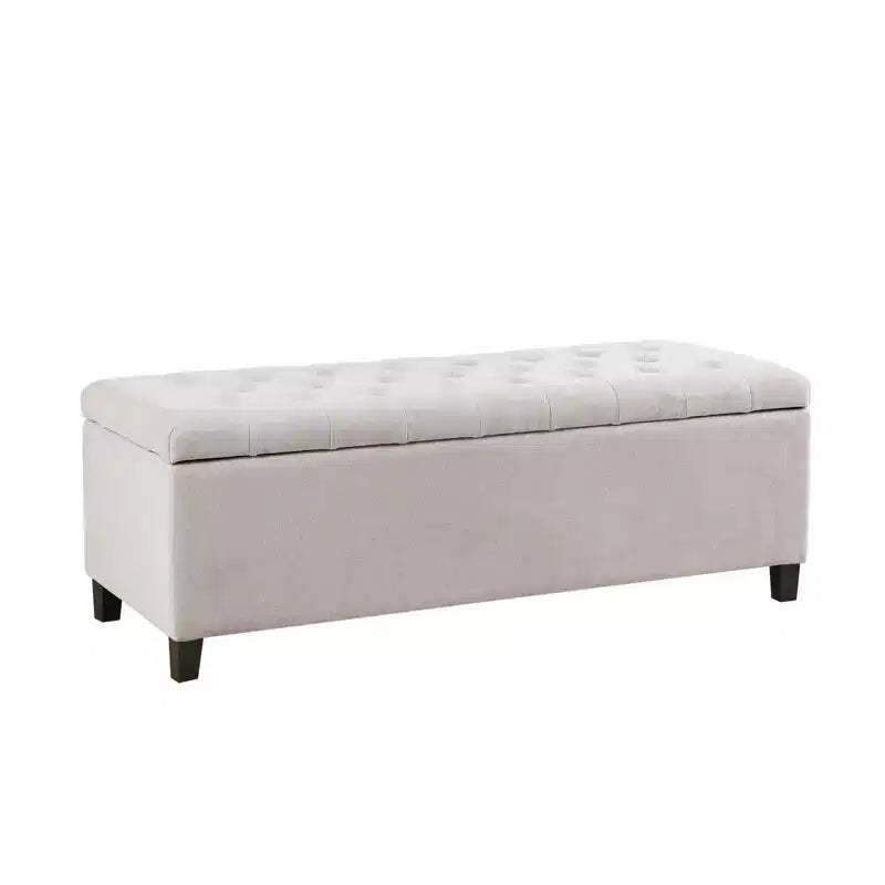 Banc de rangement multifonctionnel avec pouf rembourré à boutons capitonnés, tabouret repose-pieds, banc de lit, fermeture douce pour canapé, chambre, entrée