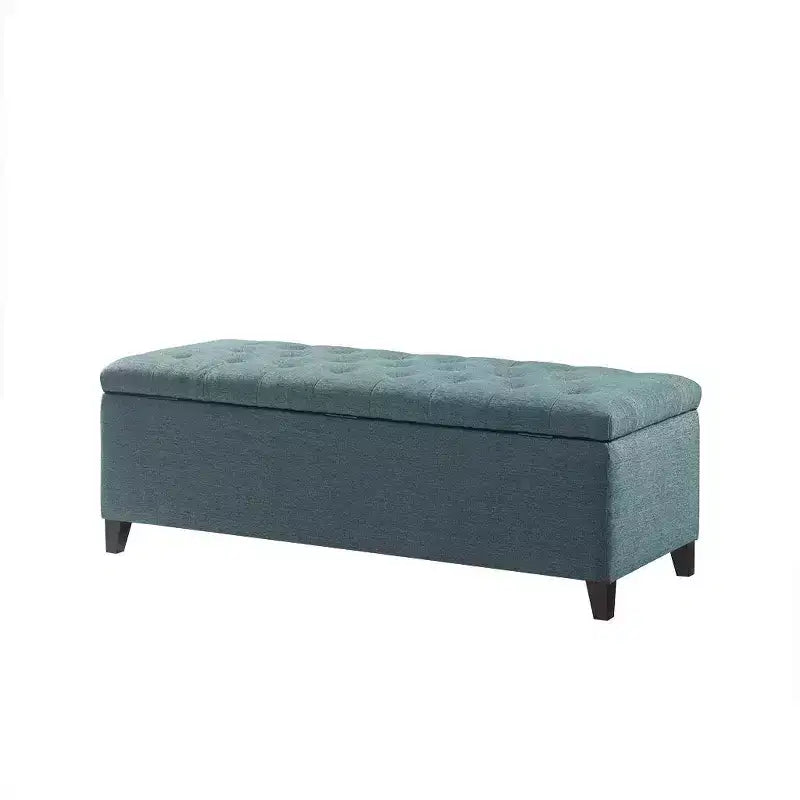 Banc de rangement multifonctionnel avec pouf rembourré à boutons capitonnés, tabouret repose-pieds, banc de lit, fermeture douce pour canapé, chambre, entrée