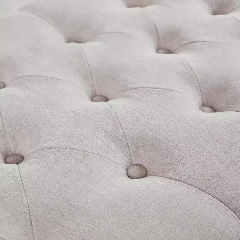 Banc de rangement multifonctionnel avec pouf rembourré à boutons capitonnés, tabouret repose-pieds, banc de lit, fermeture douce pour canapé, chambre, entrée