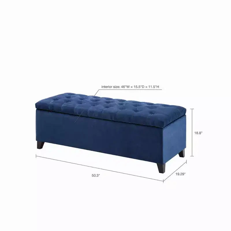 Banc de rangement multifonctionnel avec pouf rembourré à boutons capitonnés, tabouret repose-pieds, banc de lit, fermeture douce pour canapé, chambre, entrée