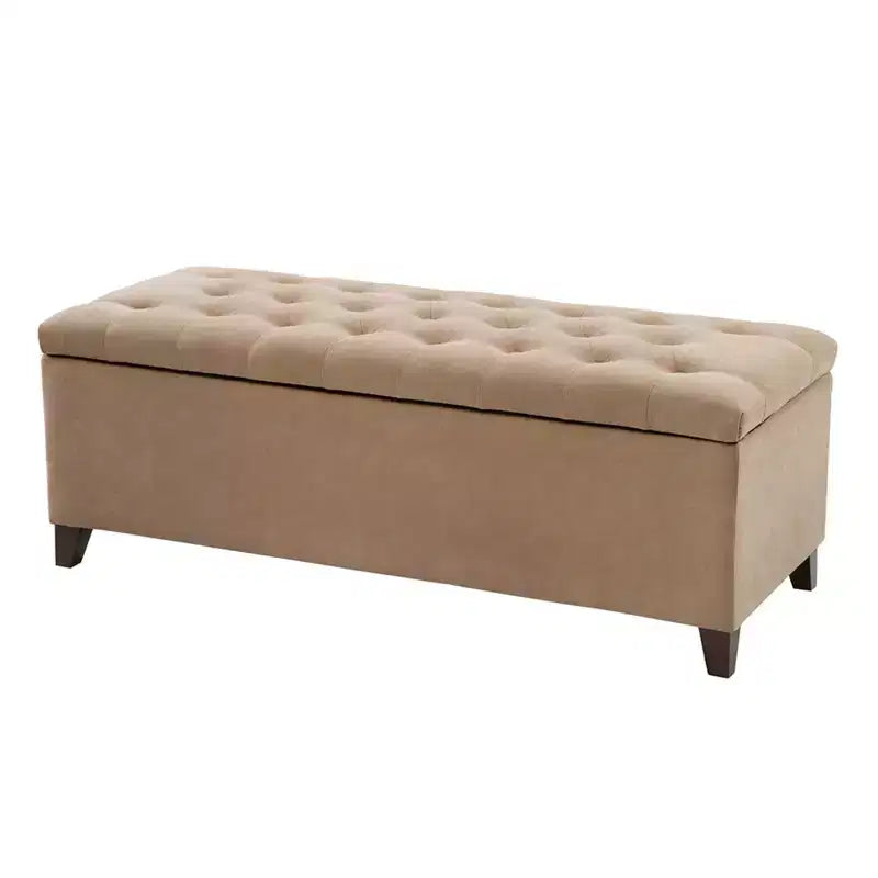 Banc de rangement multifonctionnel avec pouf rembourré à boutons capitonnés, tabouret repose-pieds, banc de lit, fermeture douce pour canapé, chambre, entrée