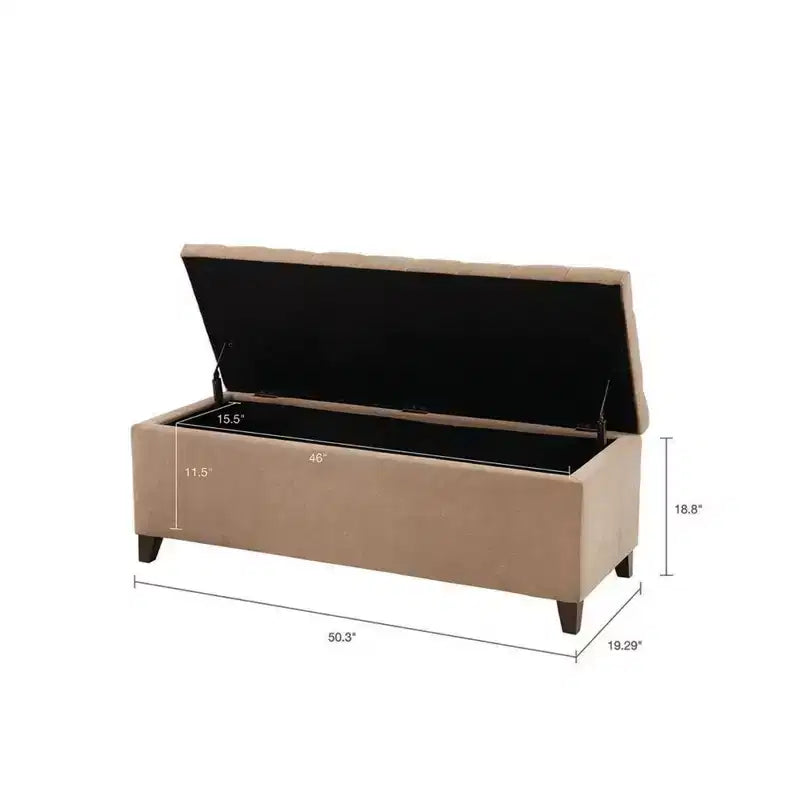 Banc de rangement multifonctionnel avec pouf rembourré à boutons capitonnés, tabouret repose-pieds, banc de lit, fermeture douce pour canapé, chambre, entrée