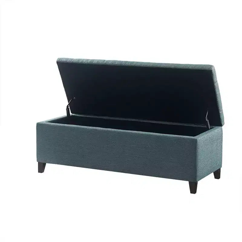 Banc de rangement multifonctionnel avec pouf rembourré à boutons capitonnés, tabouret repose-pieds, banc de lit, fermeture douce pour canapé, chambre, entrée