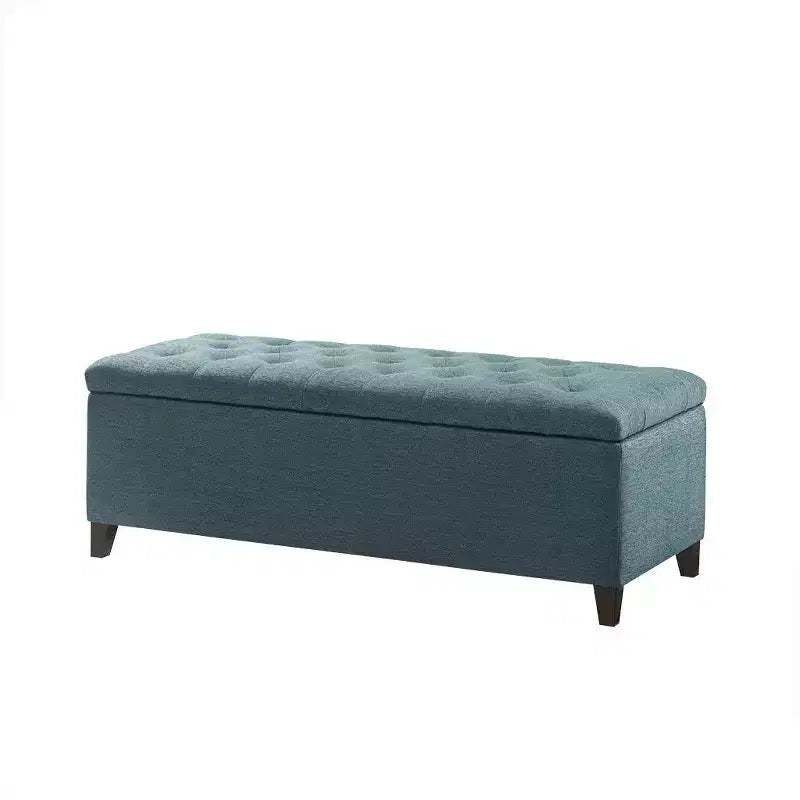 Banc de rangement multifonctionnel avec pouf rembourré à boutons capitonnés, tabouret repose-pieds, banc de lit, fermeture douce pour canapé, chambre, entrée