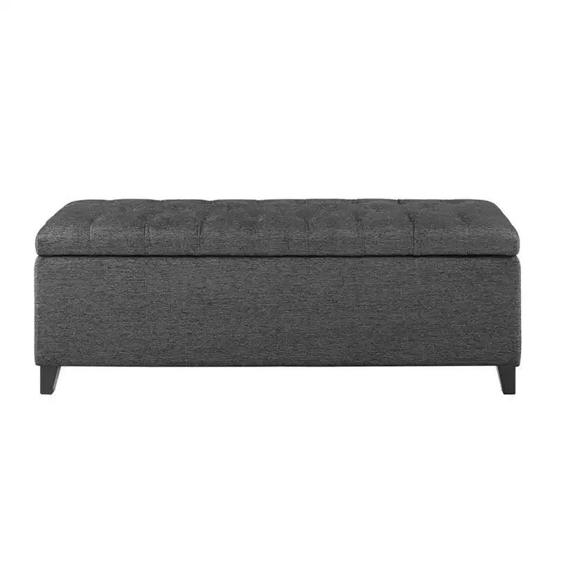 Banc de rangement multifonctionnel avec pouf rembourré à boutons capitonnés, tabouret repose-pieds, banc de lit, fermeture douce pour canapé, chambre, entrée