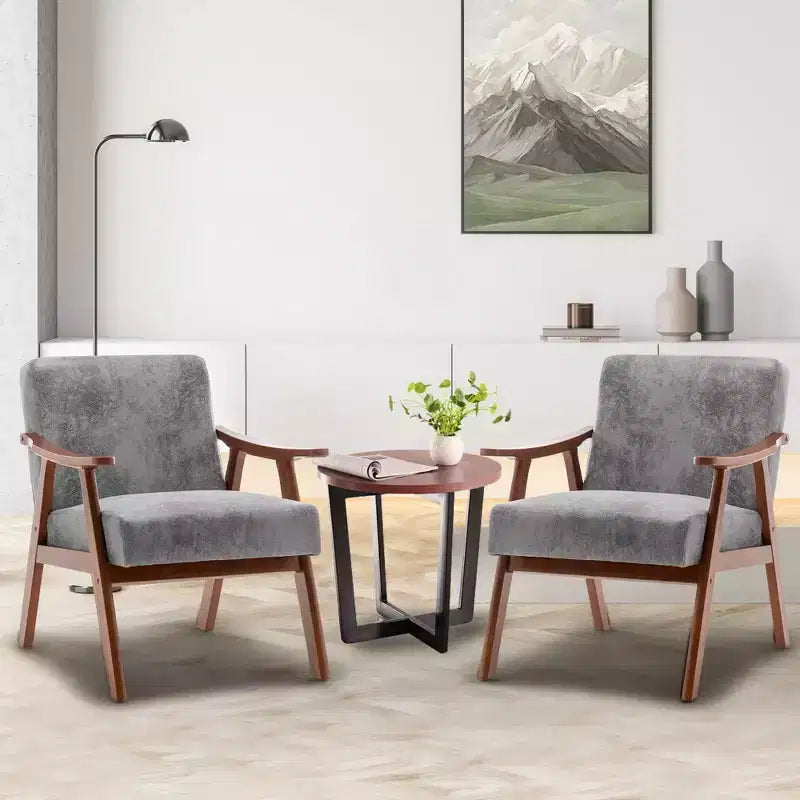 Fauteuil d'appoint de salon avec dossier extra épais, fauteuil à oreilles avec pieds en bois massif pour salle de lecture, chambre à coucher
