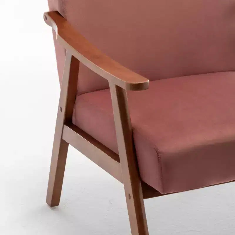 Fauteuil d'appoint de salon avec dossier extra épais, fauteuil à oreilles avec pieds en bois massif pour salle de lecture, chambre à coucher