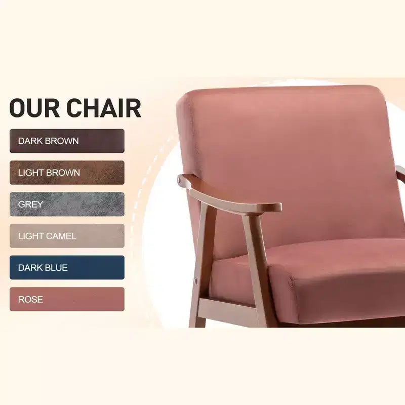 Fauteuil d'appoint de salon avec dossier extra épais, fauteuil à oreilles avec pieds en bois massif pour salle de lecture, chambre à coucher