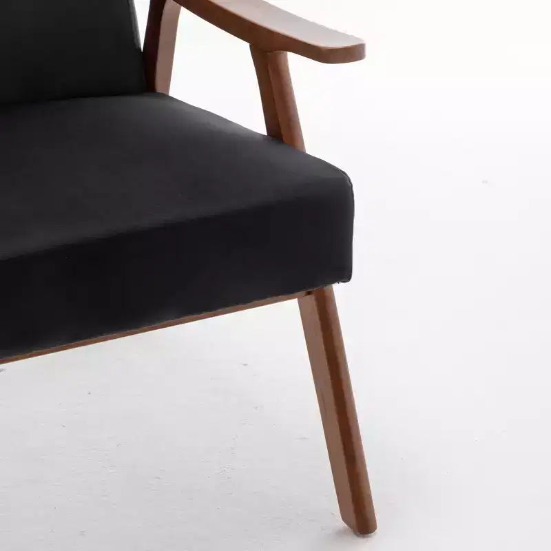 Fauteuil d'appoint de salon avec dossier extra épais, fauteuil à oreilles avec pieds en bois massif pour salle de lecture, chambre à coucher