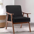 Fauteuil d'appoint de salon avec dossier extra épais, fauteuil à oreilles avec pieds en bois massif pour salle de lecture, chambre à coucher
