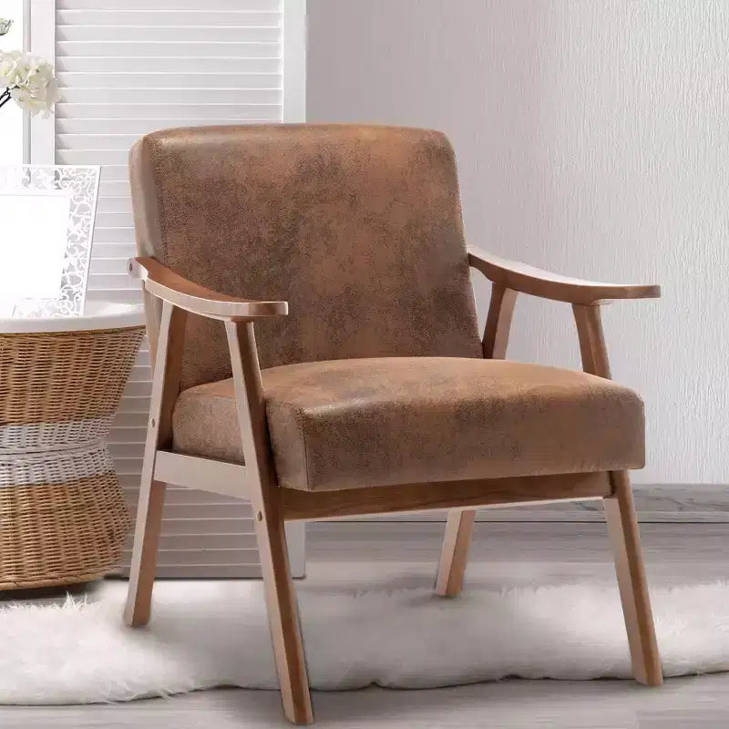 Fauteuil d'appoint de salon avec dossier extra épais, fauteuil à oreilles avec pieds en bois massif pour salle de lecture, chambre à coucher