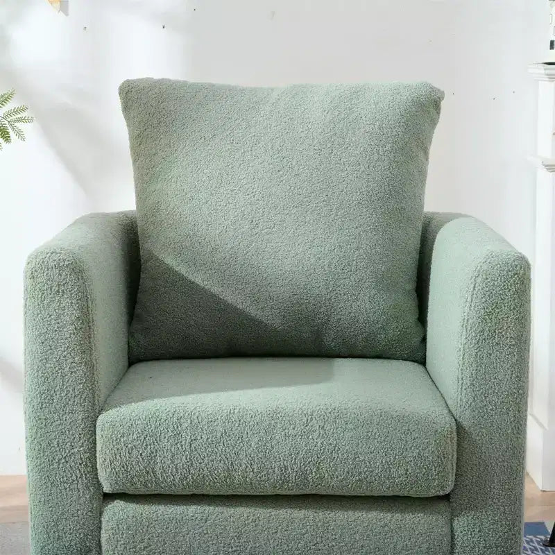 Fauteuil d'appoint en tissu fin, chaise de lecture pour salon avec revêtement doux et oreiller, fauteuil avec pieds en bois massif pour le salon ou la chambre à coucher