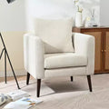 Fauteuil d'appoint en tissu fin, chaise de lecture pour salon avec revêtement doux et oreiller, fauteuil avec pieds en bois massif pour le salon ou la chambre à coucher