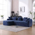Okak Comfy L Shaped Boucle Sofa with Chaise, Minimalist Oversized Upholstered Couch Sleeper Sectional Sofa 3 Seater Deep Seat Left Hand Facing