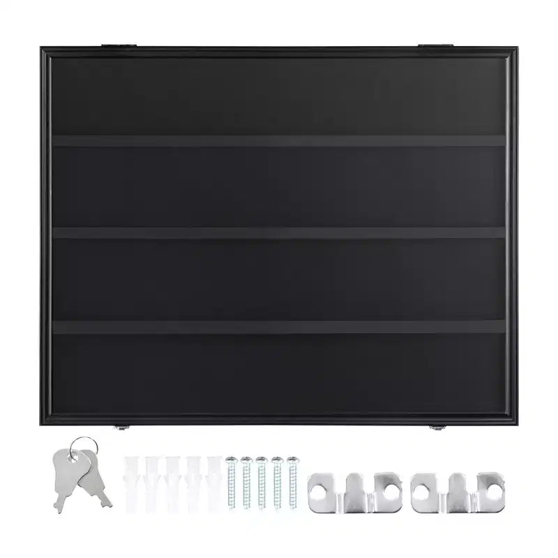 VEVOR 36 Graded Sports Card Display Case, 30.5x24.3x2.1 in, Baseball Card Display Frame with 98% UV Protection Clear View PC Glass, Black