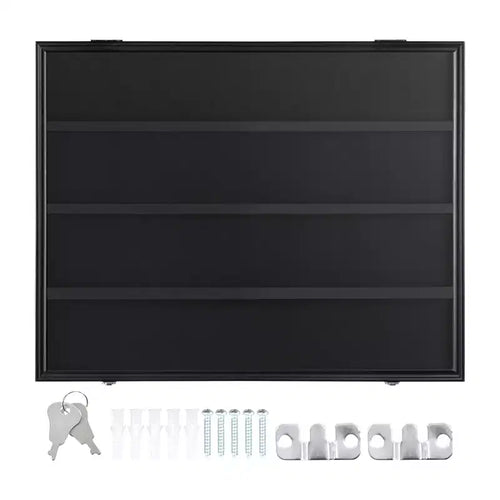 VEVOR 36 Graded Sports Card Display Case, 30.5x24.3x2.1 in, Baseball Card Display Frame with 98% UV Protection Clear View PC Glass, Black