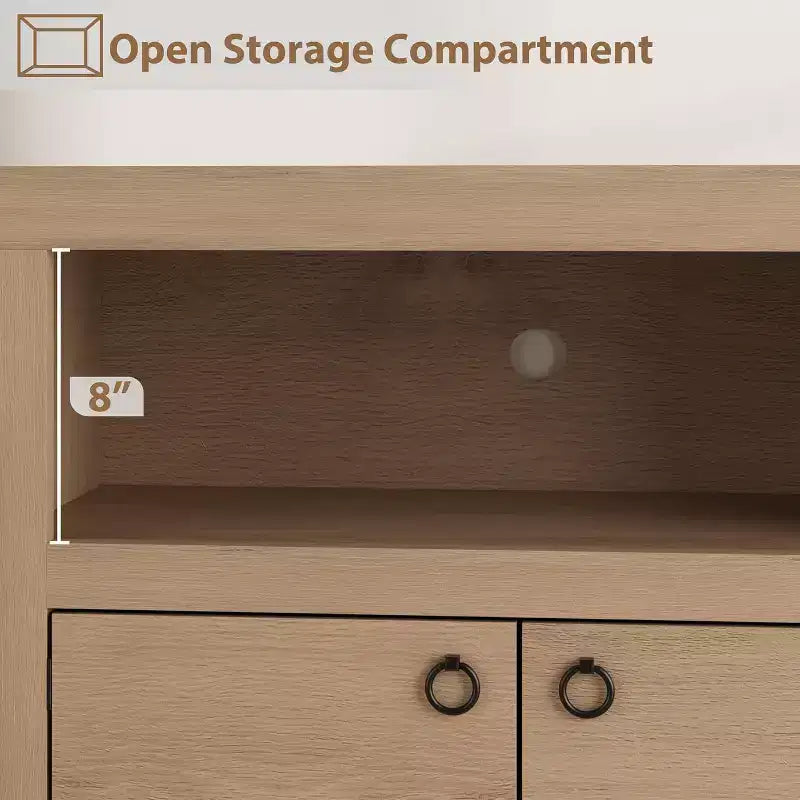 Meuble TV de Ferme pour Téléviseurs de 75/80 Pouces, Meuble TV Long de 178 cm avec 6 Tiroirs de Rangement et Étagère pour Barre de Son
