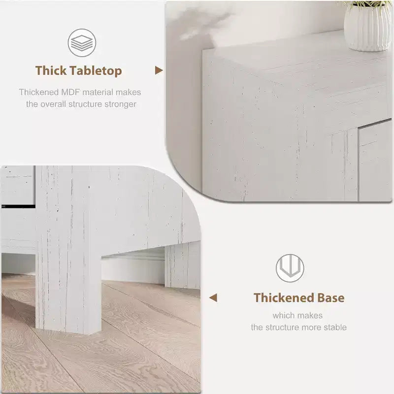 Meuble TV de Ferme pour Téléviseurs de 75/80 Pouces, Meuble TV Long de 178 cm avec 6 Tiroirs de Rangement et Étagère pour Barre de Son