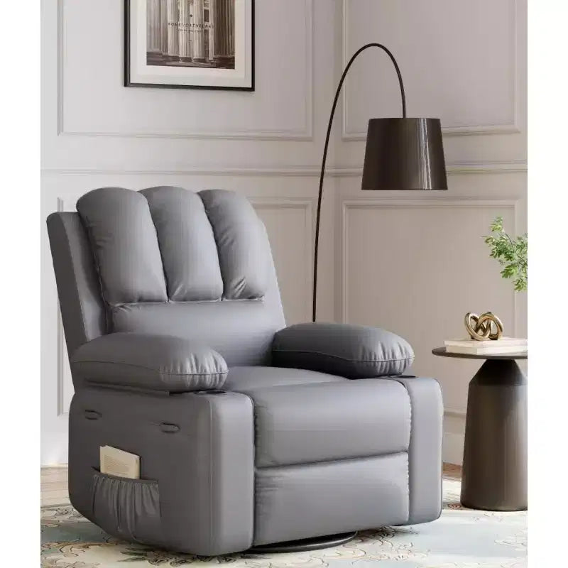 Oversized Recliner with Heat & Massage - 360 Swivel Lazy Chair for Adults, Manual Rocking with Remote, for Living Rooms, Bedrooms