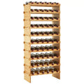 TROPOW Stackable Wine Rack, 4 Tier Wooden Wine Storage Rack, Bamboo Wine Display Shelves, Wobble-Free Wine Holder Freestanding Floor Wine