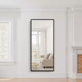 PexFix 28 in. W x 71 in. H Rectangular Metal Framed Full Length Wall Mirror Free Standing Mirror in Black