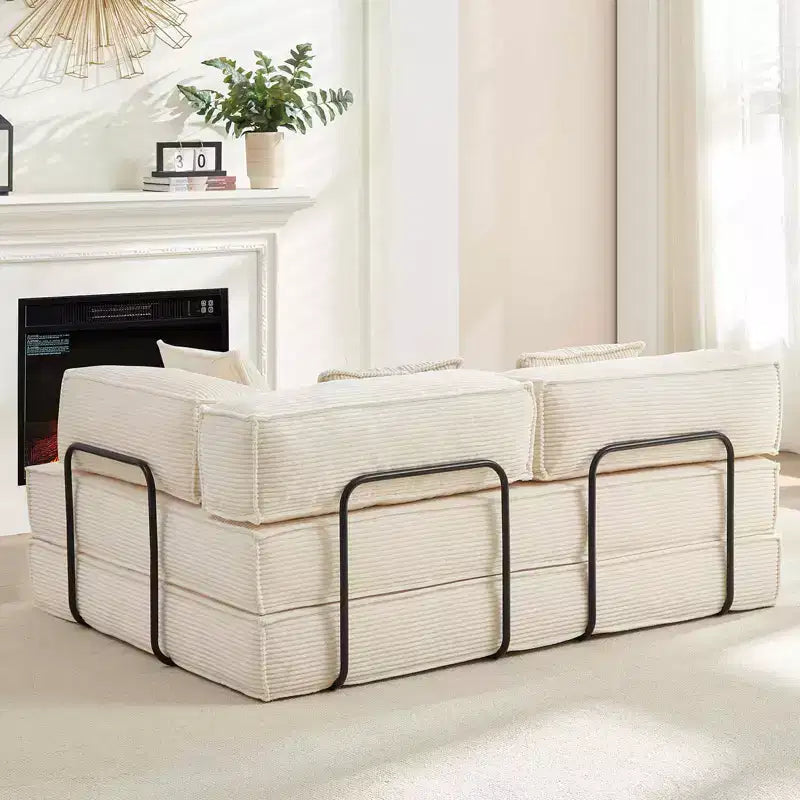 Canapé-lit convertible 66 po avec oreillers, futon pliant, canapé de sol déhoussable et lavable pour petits espaces