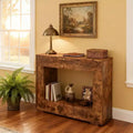 Homy Casa Console Table with Open Shelf for Entryway or Living Room, Rustic Brown