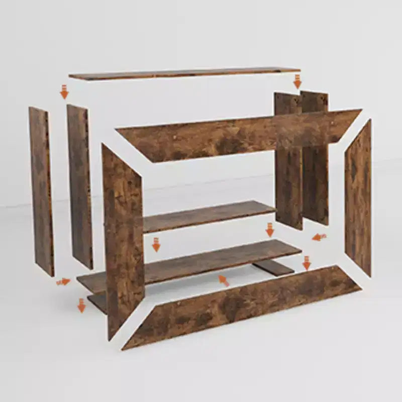 Console avec étagère ouverte pour entrée ou salon, marron rustique