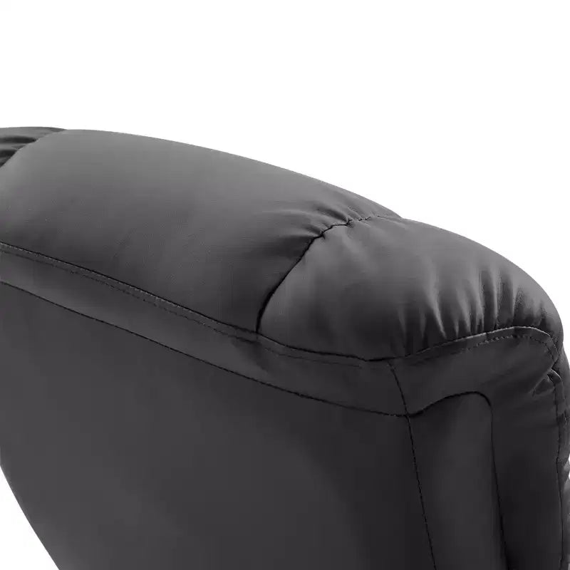 Fauteuil inclinable avec repose-pieds ottoman, fauteuil inclinable de massage vibrant avec revêtement en similicuir et base pivotante en bois pour salon et chambre à coucher