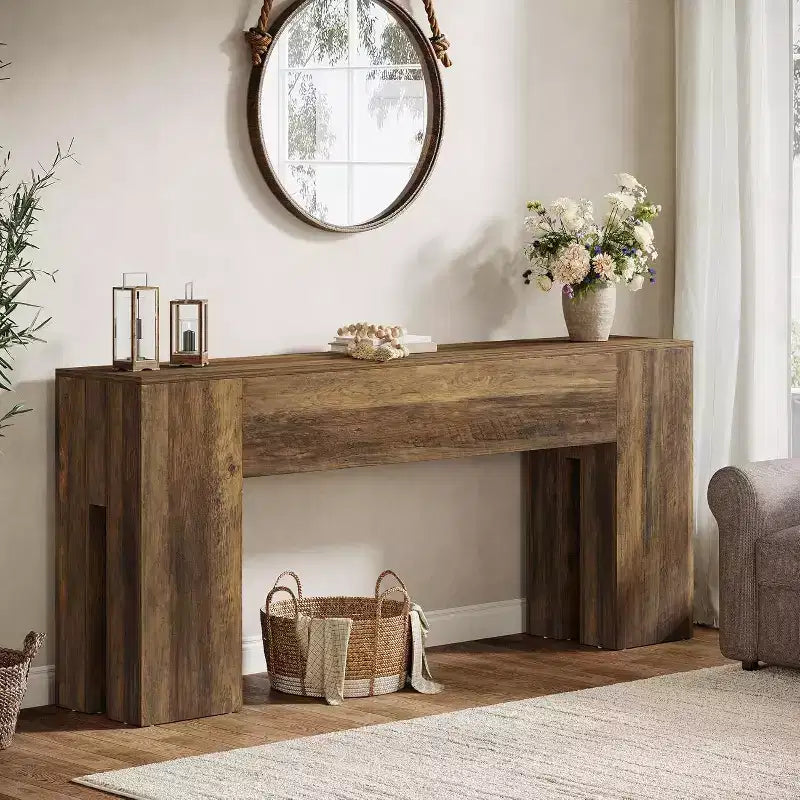 Table console longue de 71", Table console de canapé de ferme derrière le canapé, Table d'entrée pour le couloir, le foyer, le salon