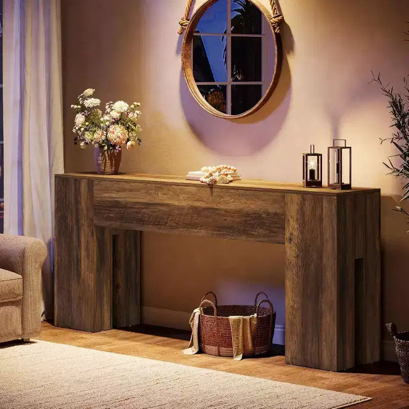 Table console longue de 71", Table console de canapé de ferme derrière le canapé, Table d'entrée pour le couloir, le foyer, le salon