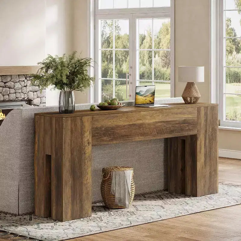 Table console longue de 71", Table console de canapé de ferme derrière le canapé, Table d'entrée pour le couloir, le foyer, le salon