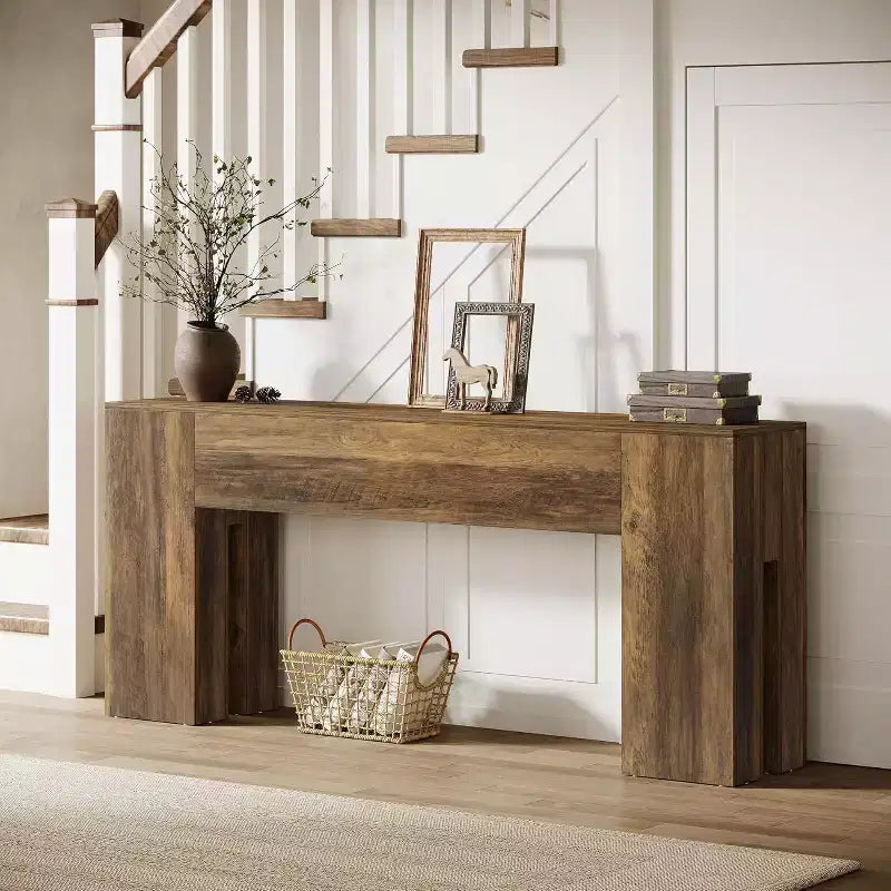 Table console longue de 71", Table console de canapé de ferme derrière le canapé, Table d'entrée pour le couloir, le foyer, le salon