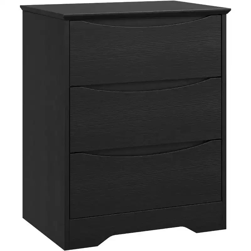 Wooden Dresser with 3 Drawers, Tall Modern Closet with Deep Storage, Wide Top Chest of Drawers for Bedroom Living Room