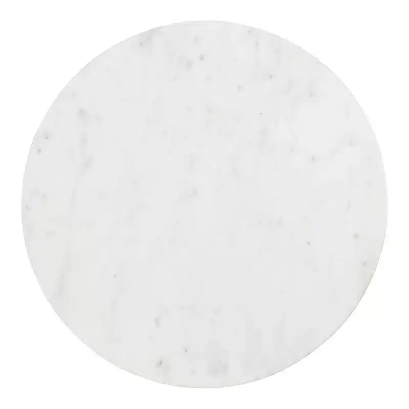 Table d'appoint ronde en marbre et métal, blanc et bronze, 12x12x24