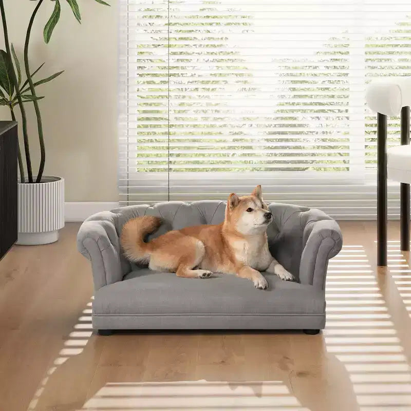 Lit de luxe pour chien Chesterfield, 36,5 pouces, taille M